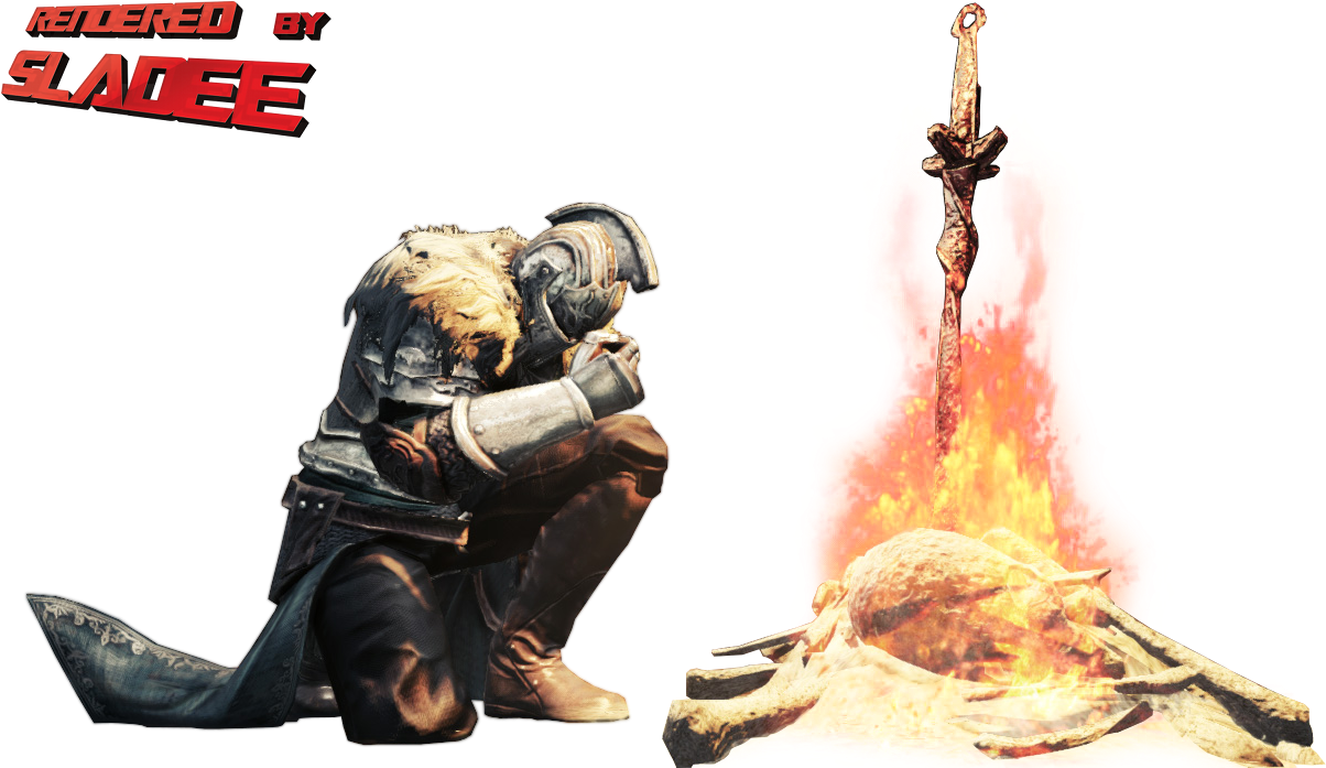 Dark Souls Iii Demon - Dark Souls Sitting Bonfire Clipart (1280x720), Png Download