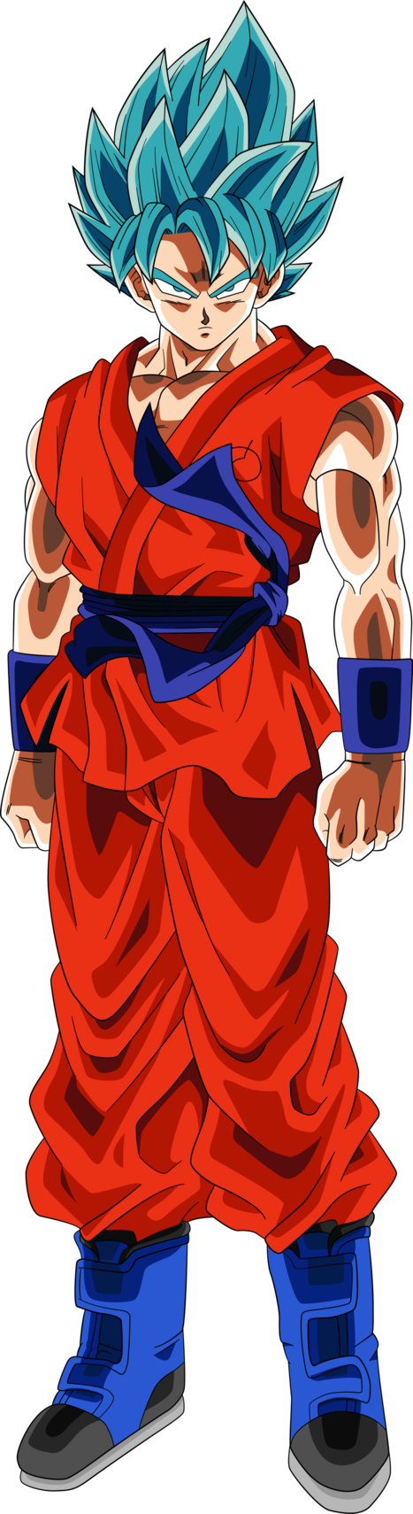 Super Saiyan God Super Saiyan Goku From Resurrection - Goku Ssjgssj Render Clipart (467x1710), Png Download
