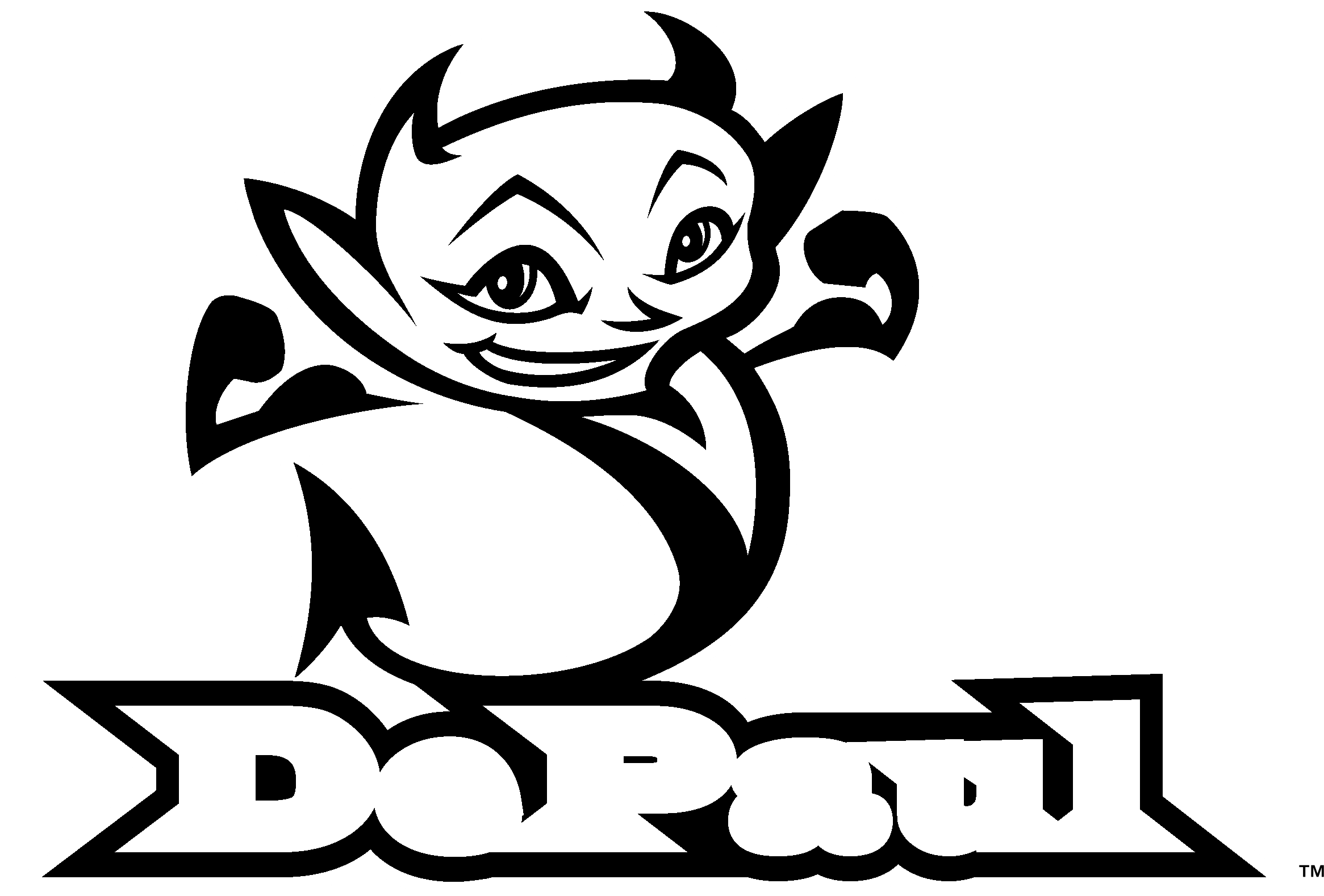 Depaul Blue Demons Logo Black And White - Depaul Blue Demons Clipart (2400x2400), Png Download