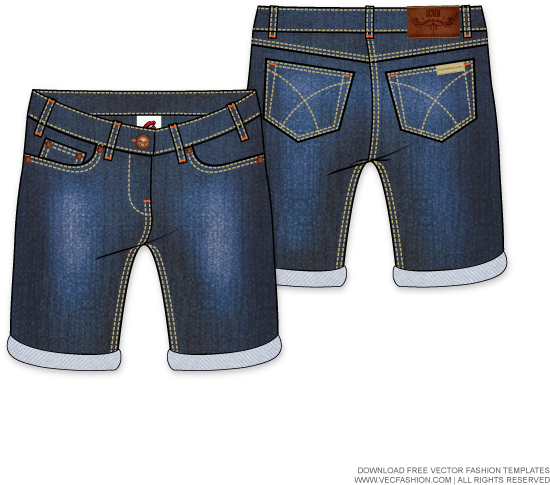 Fabric Vector Jeans - Short Denim Vector Clipart (600x600), Png Download