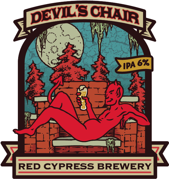 Devils Chair Beer - Red Cypress Brewery Clipart (626x641), Png Download