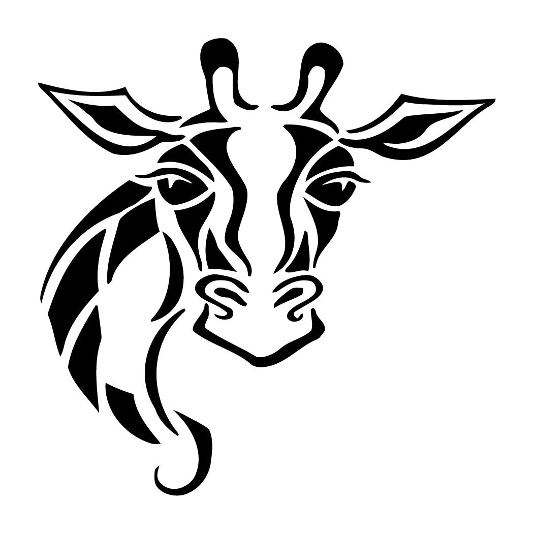 Giraffe Head Decal - Dessin Tribal Girafe Clipart (1051x1051), Png Download