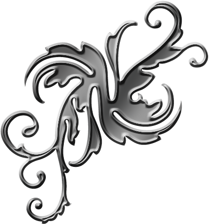 Silver Flourish Png - Metal Flourish Png Clipart (557x628), Png Download