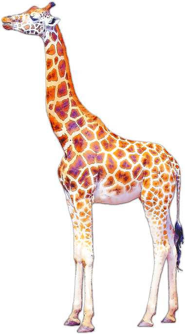 Giraffe Illustration Clipart (480x720), Png Download