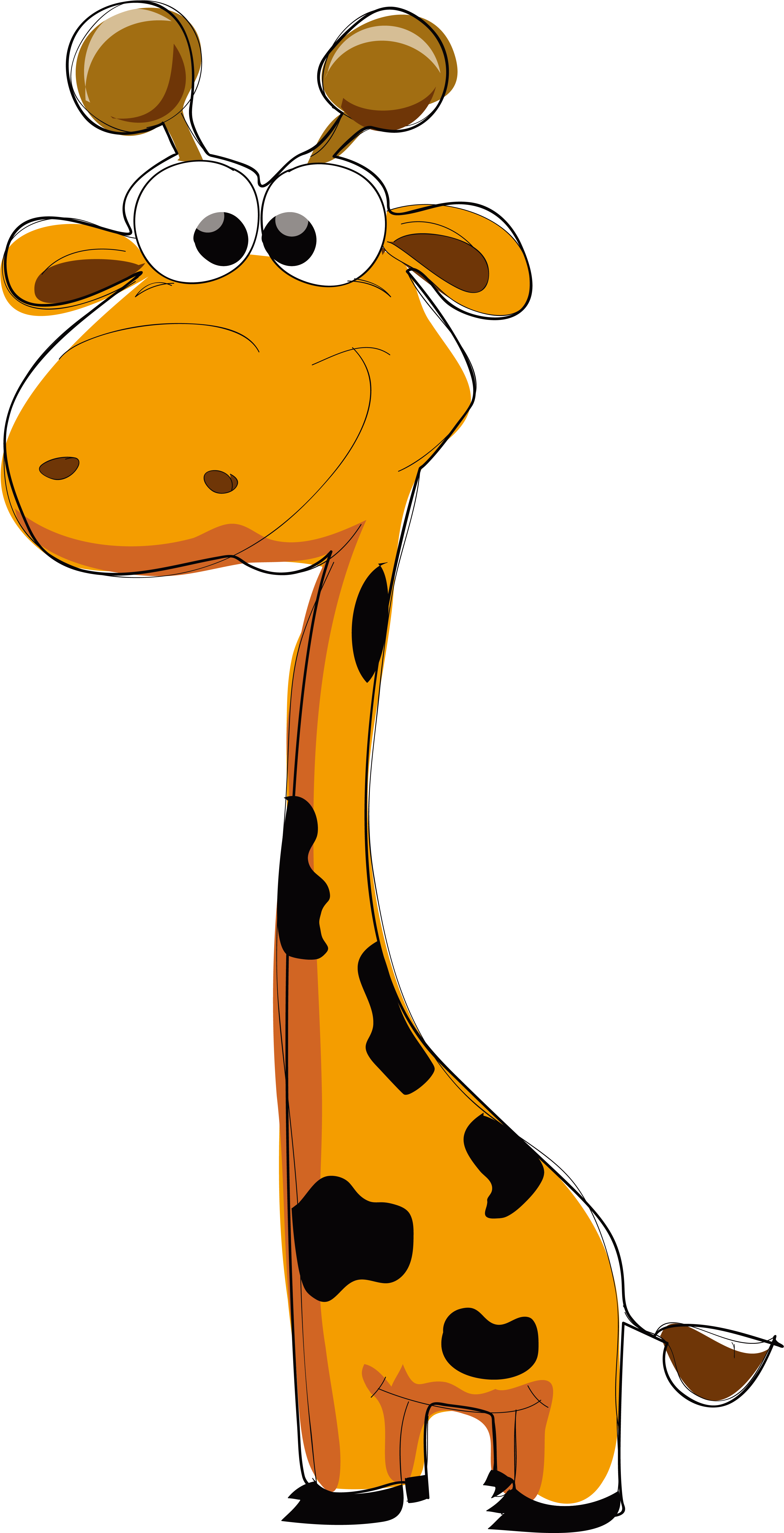 Baby Giraffes Valentines Day Clip Art - Cartoon Valentines Day Giraffe - Png Download (4102x7153), Png Download