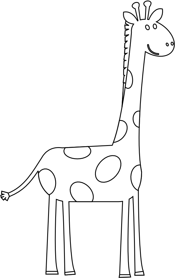 Colorful Animal Giraffe Black White Line Art 999px - Clip Art - Png Download (999x999), Png Download