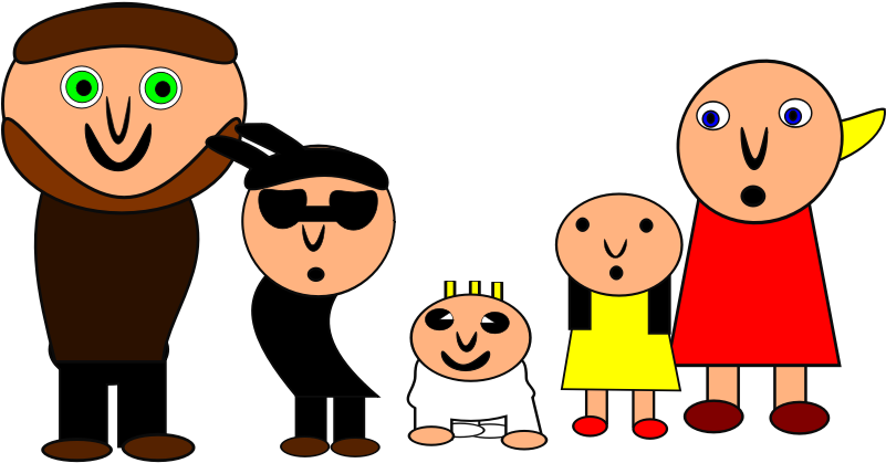 Family Cartoon Pictures Free Download Clip Art Free - Famille De 5 Personnes - Png Download (800x800), Png Download