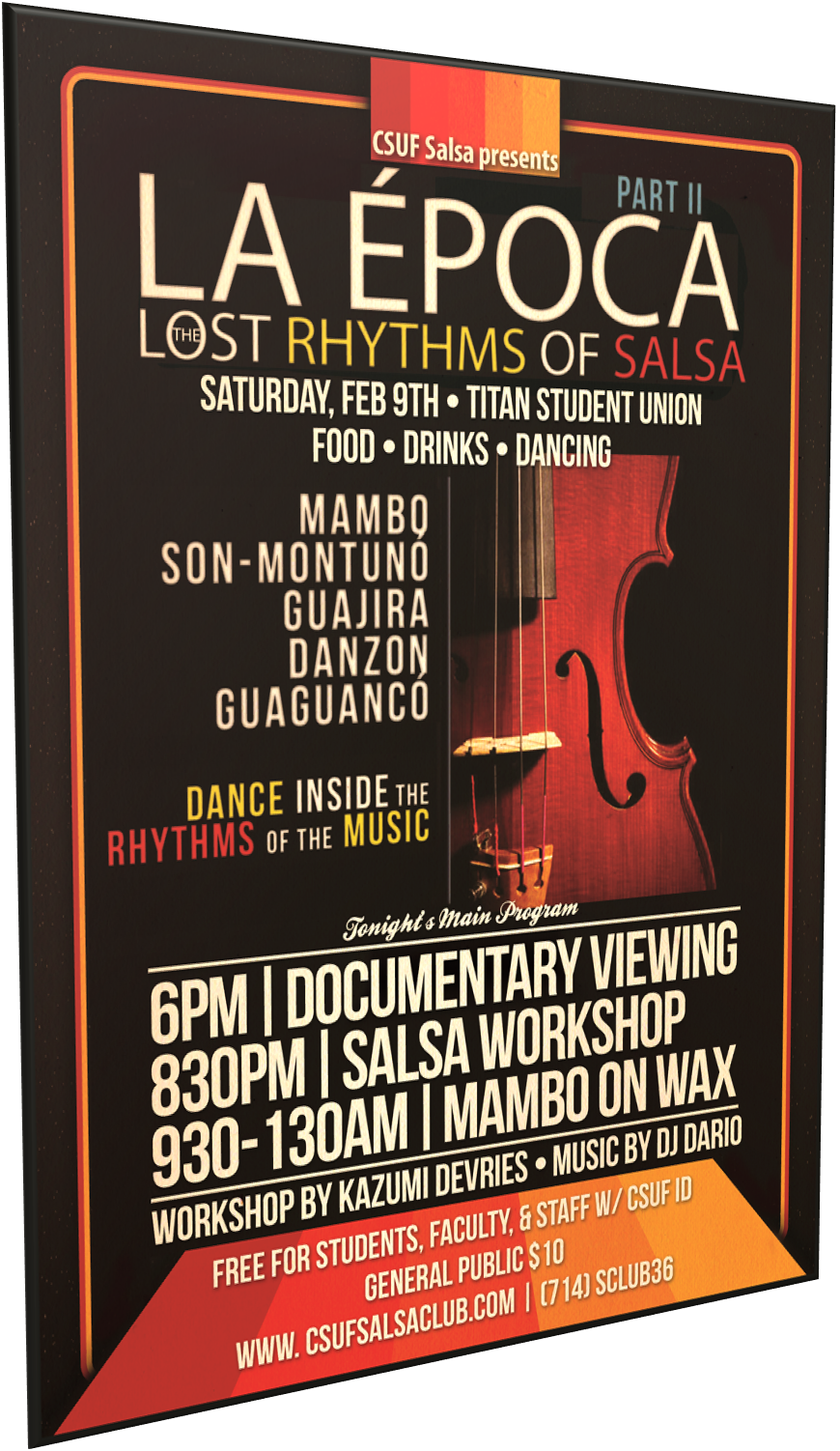 Lost Rhythms Of Salsa Flyer - Violin Clipart (870x1502), Png Download