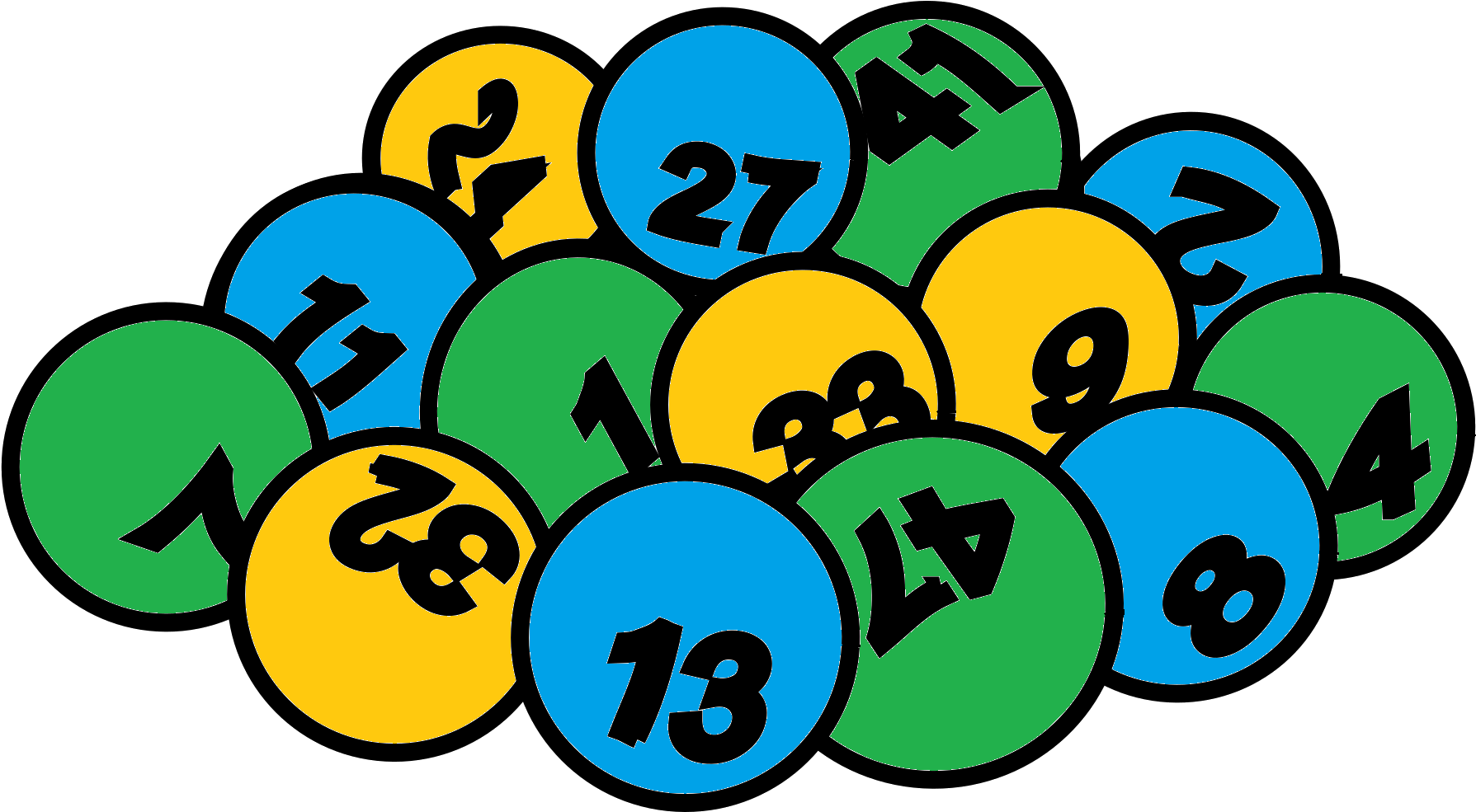 Colorized Lottery Balls - Lotto Clipart - Png Download (1789x985), Png Download