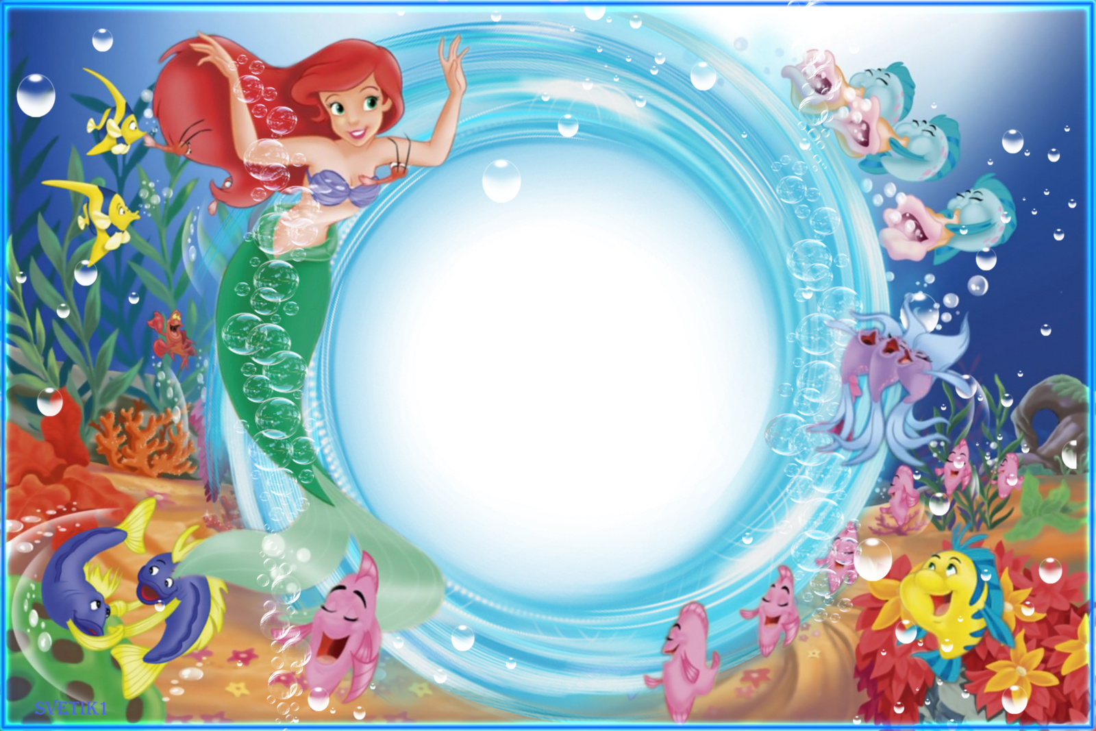 La Sirenita De Disney - Little Mermaid Dancing Fish Clipart (1600x1067), Png Download