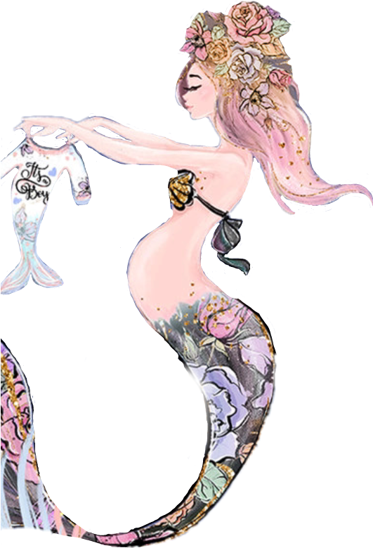 Sirenita Sticker - Illustration Clipart (531x780), Png Download