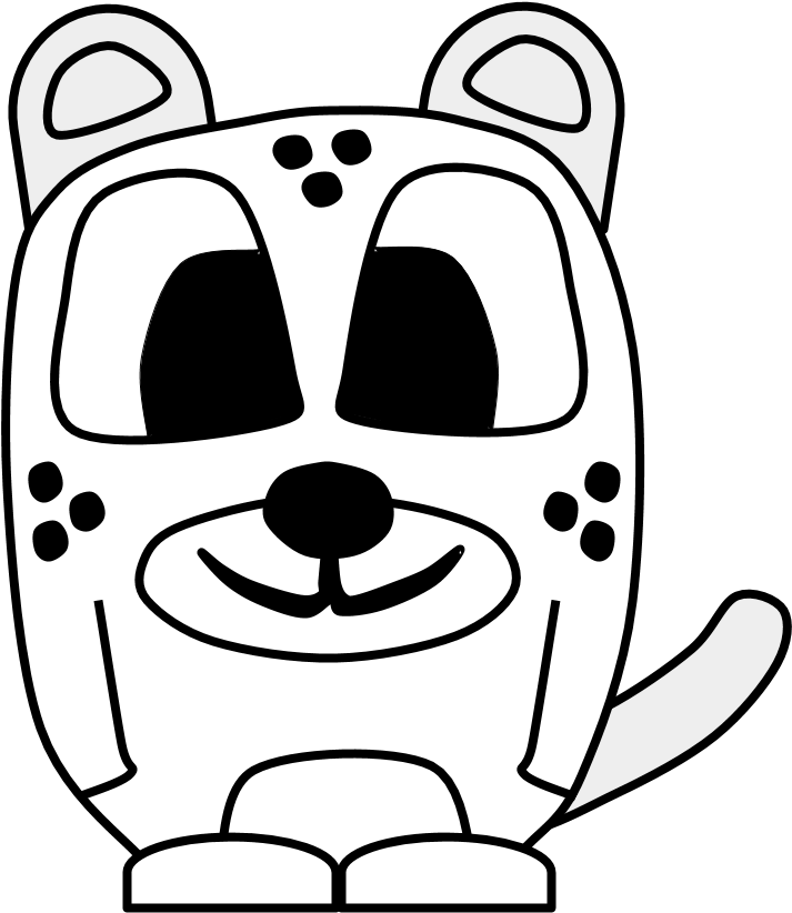 Cheetah, Big Eyes, Black And White, Cartoon Animal, - Cartoon Clipart (816x1056), Png Download
