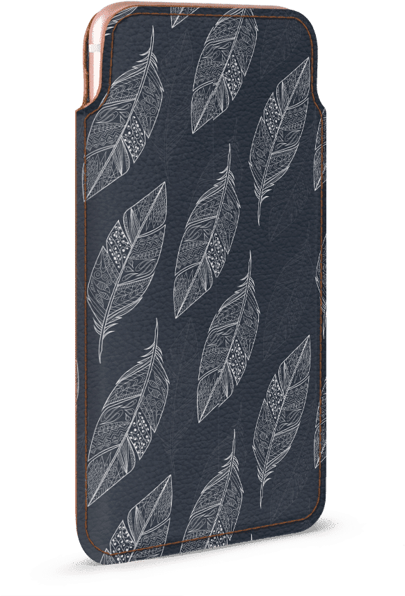 Dailyobjects Tribal Feathers Grey Real Leather Wallet - Iphone Clipart (900x900), Png Download