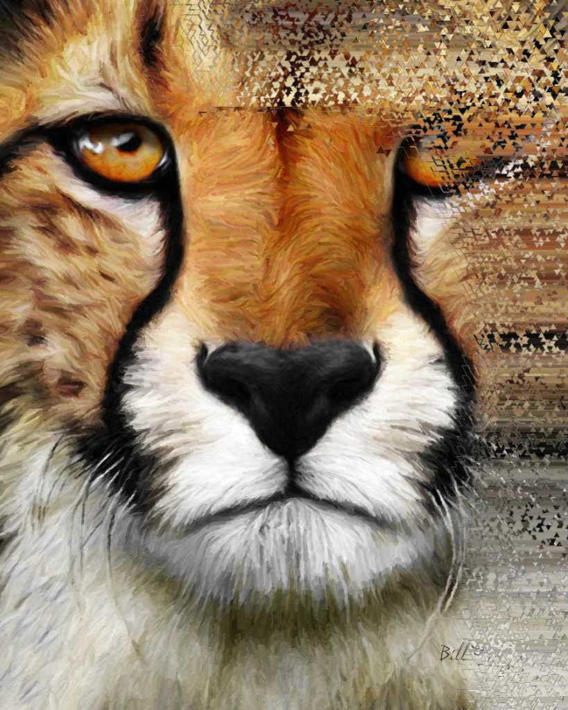 Cheetah 68miles Freetoedit Art Edited Adult Bigcats - Cheetah Face Png Clipart (819x1024), Png Download