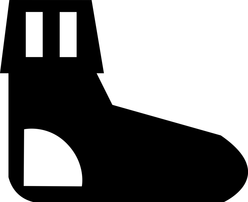 Sock Worn On Feet Clipart (860x700), Png Download