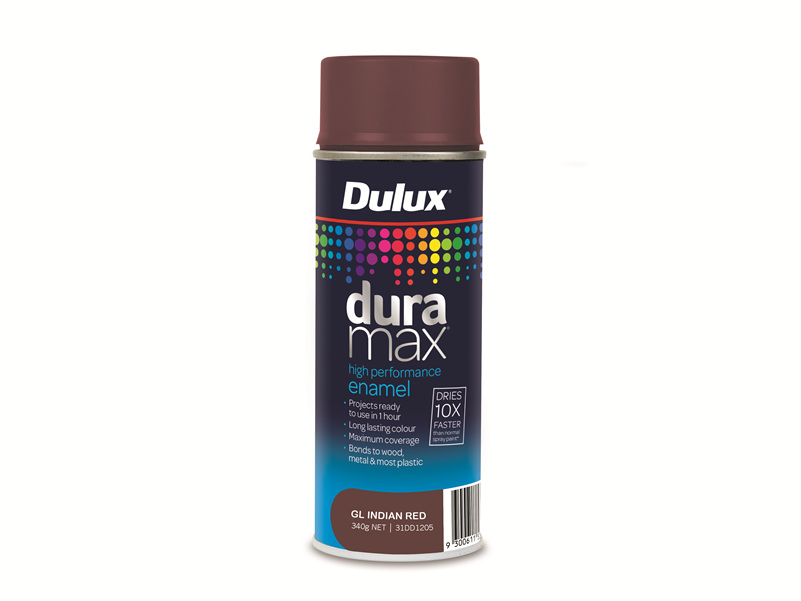 Dulux Duramax 340g Gloss Indian Red Spray Paint - Dulux Satin Black Clipart (800x800), Png Download