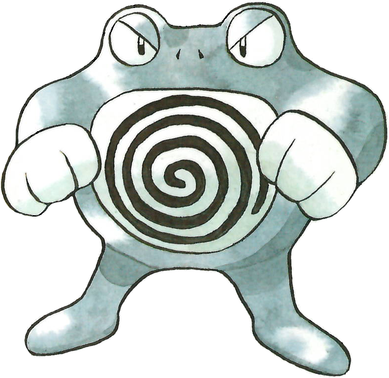 Poliwrath Pokemon Red And Green Official Game Art Clipart (796x766), Png Download