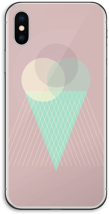 Pinkish Ice Cream Skin Iphone X - Ice Cream Cone Clipart (395x800), Png Download