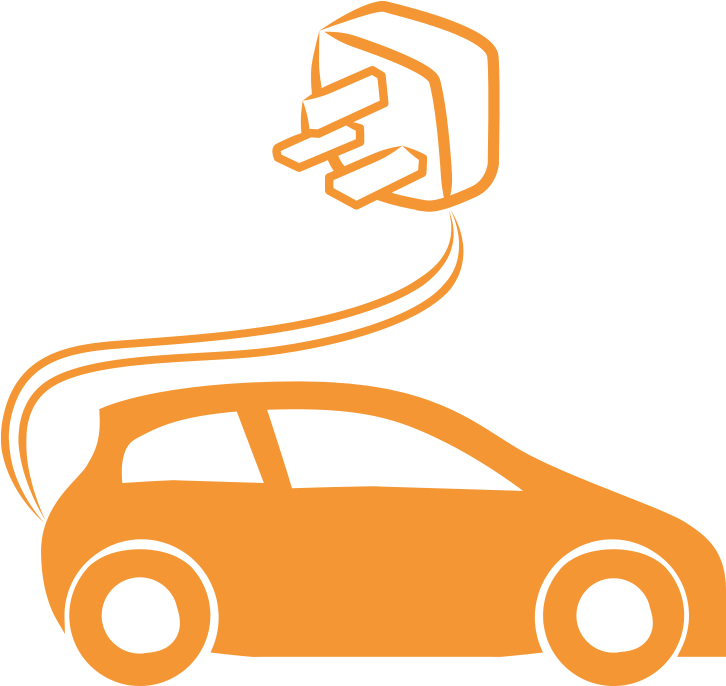 New Electric Vehicle Charging Point - Electric Car Icon Orange Clipart (726x686), Png Download