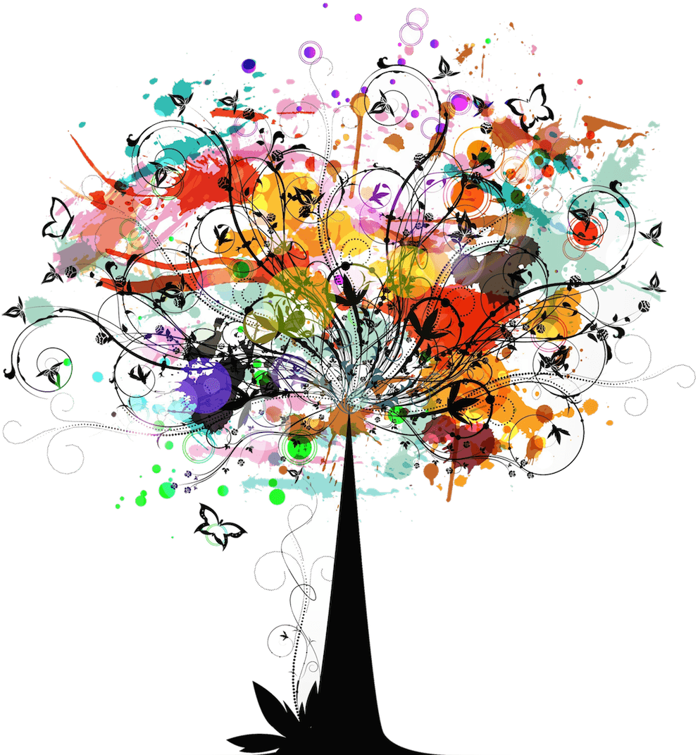 Colorful Vector Tree Png , Png Download - Past Present And Future Tree Clipart (991x1071), Png Download
