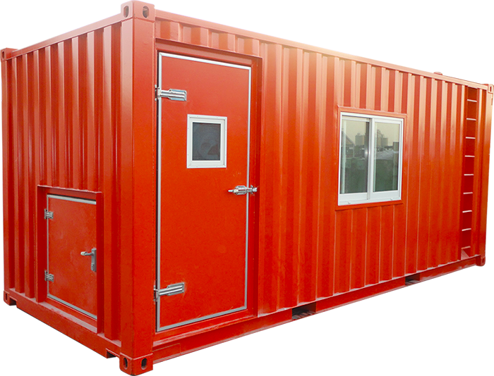 Container Conversion Fabrication Convertainers Cabin - Open Top Bulk Container Clipart (700x534), Png Download