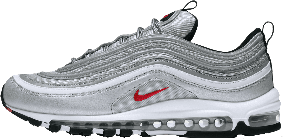 Nike Air Max 97 Og Metallic Silver / Varsity Red / - Nike Air Max 97 Gold Release Date Clipart (1200x1308), Png Download