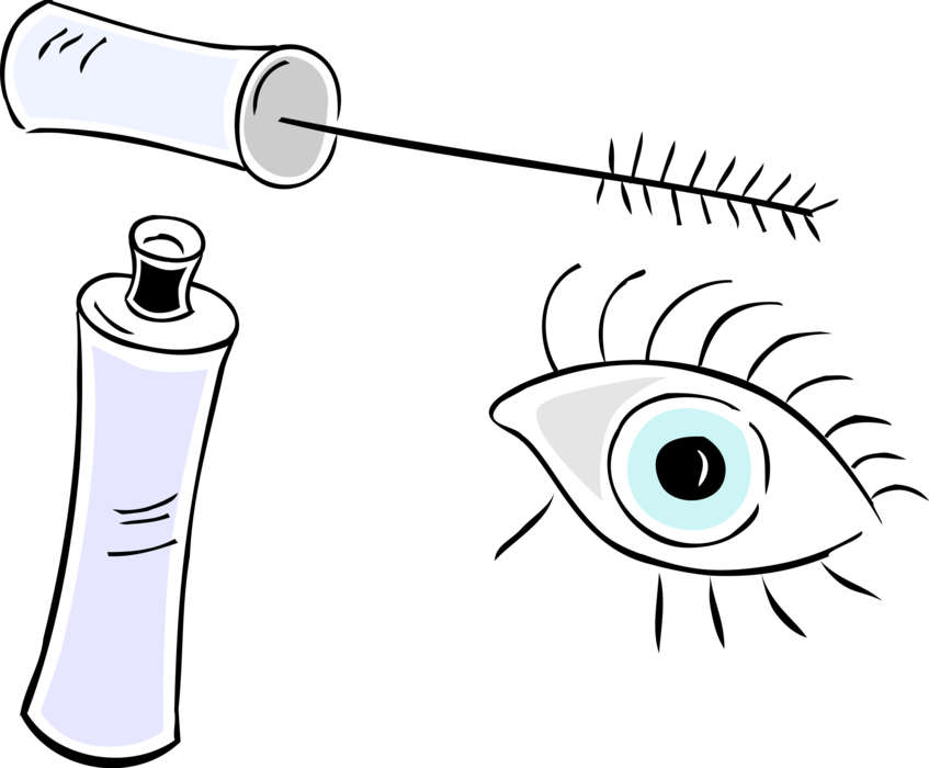 Vector Illustration Of Cosmetic Beauty Product Mascara Clipart (847x700), Png Download