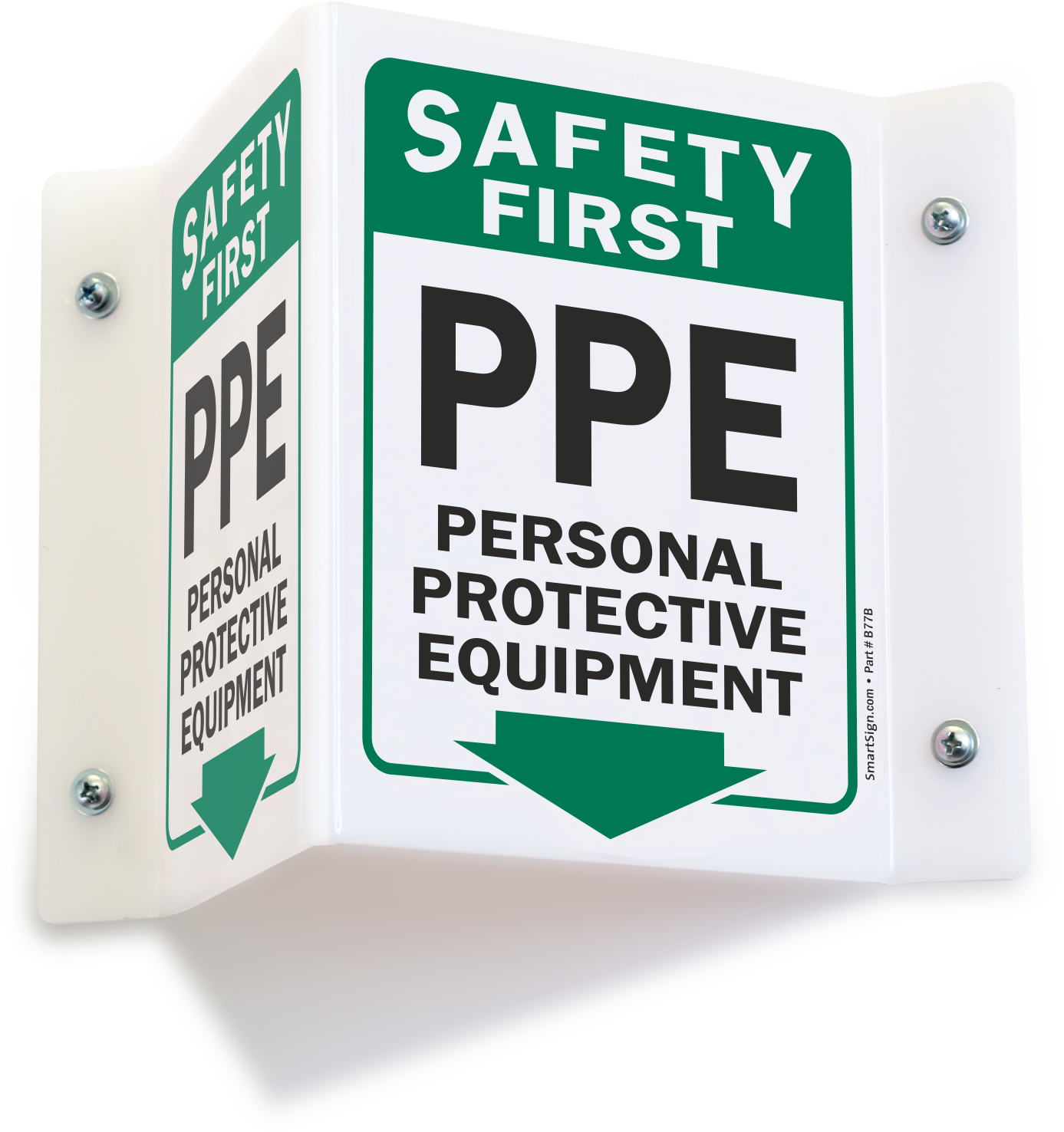 Safety First Ppe Projecting Sign - Sign Clipart (1500x1500), Png Download