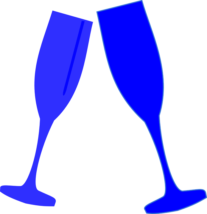 Glass Wine Drink Toast Alcohol Champagne Glasses - Purple Champagne Glasses Png Clipart (695x720), Png Download