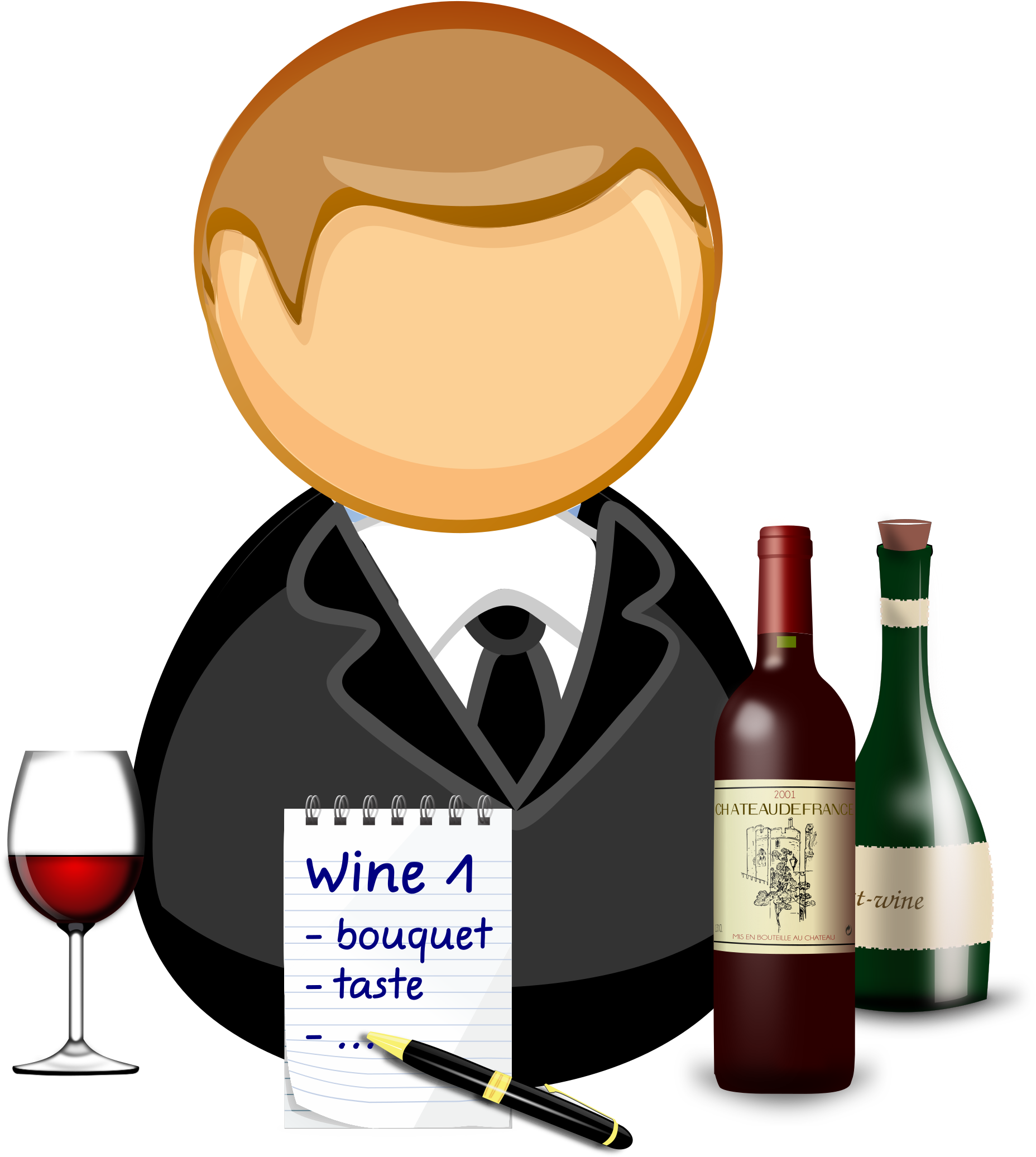 Wine Cocktail Sommelier Wine Tasting - Sommelier Icon Clipart (624x750), Png Download