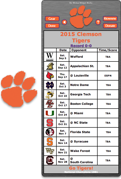 Clemson Schedule, College Football Schedule, Clemson - Clemson Football Loss 2016 Clipart (517x760), Png Download
