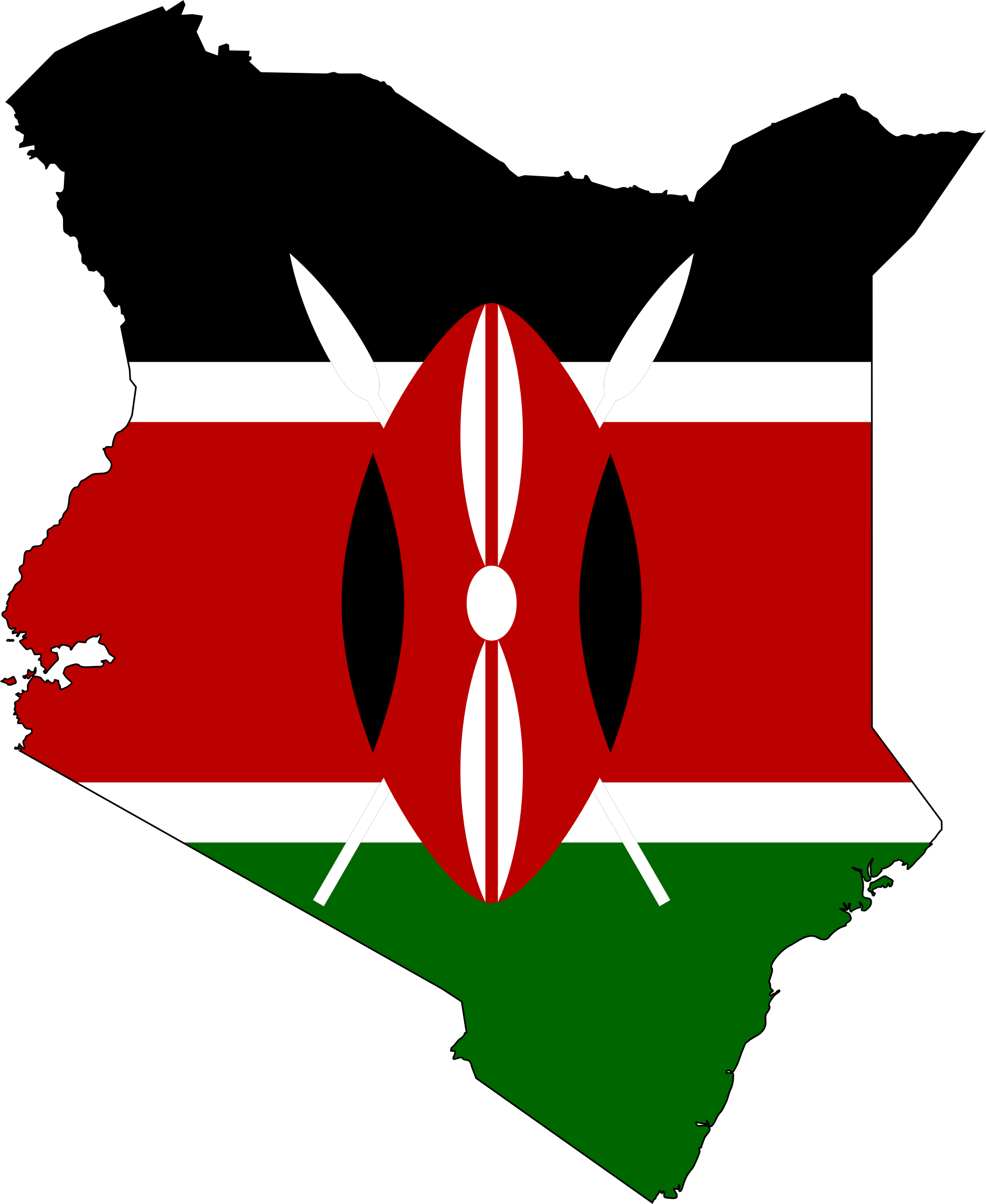 This Free Icons Png Design Of Kenya Flag Map With Stroke - Kenya Flag In Country Clipart (1880x2296), Png Download