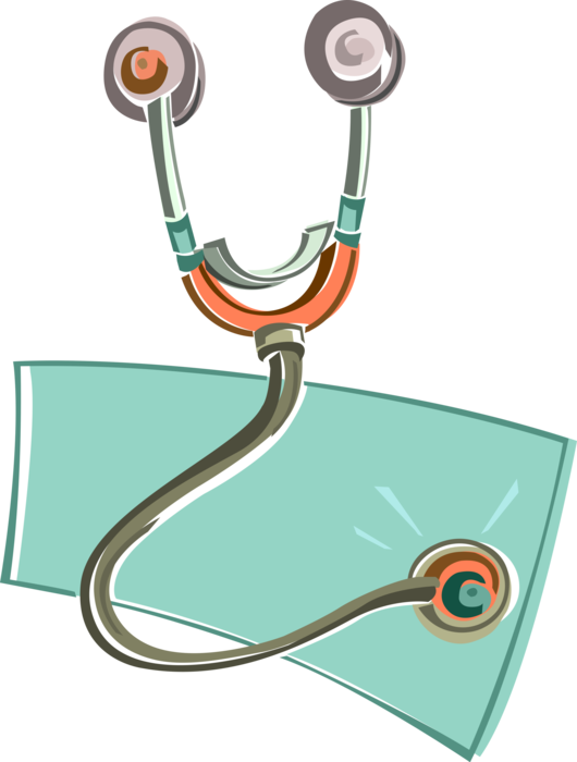 Vector Illustration Of Stethoscope Acoustic Medical - Illustration Clipart (530x700), Png Download