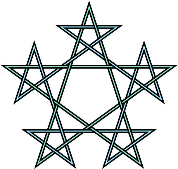 634 X 600 34 0 - Interlaced Pentagrams Clipart (634x600), Png Download