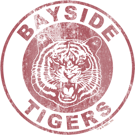Saved By The Bell Tigers Men's V Neck T Shirt - Saved By The Bell Bayside Tigers Clipart (568x568), Png Download