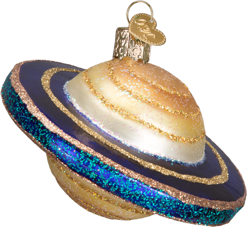 Saturn Planet Old World Glass Ornament - Brass Clipart (1000x1000), Png Download