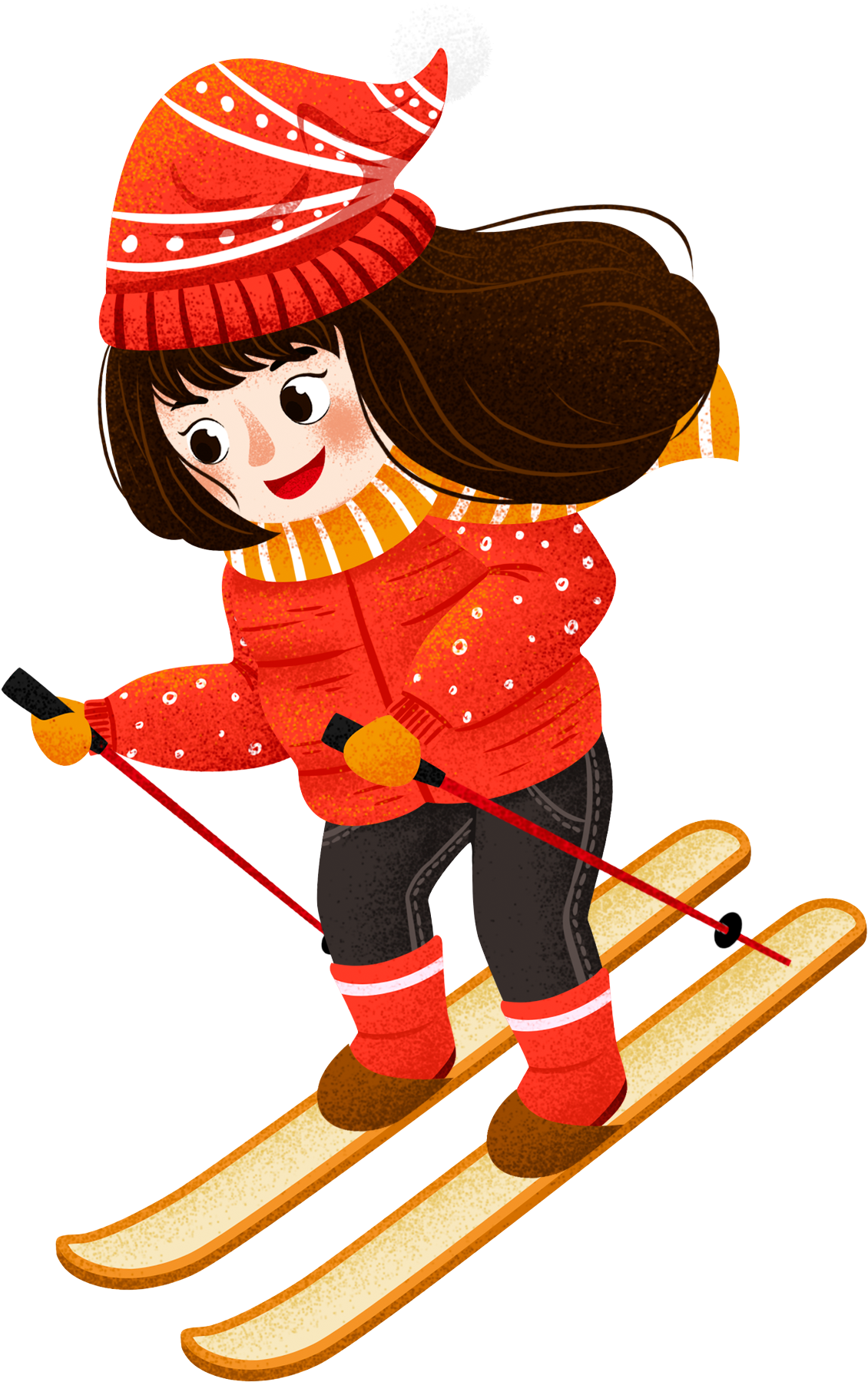Ski Girl Character Festival Png And Psd - Sledding Clipart (2000x2000), Png Download