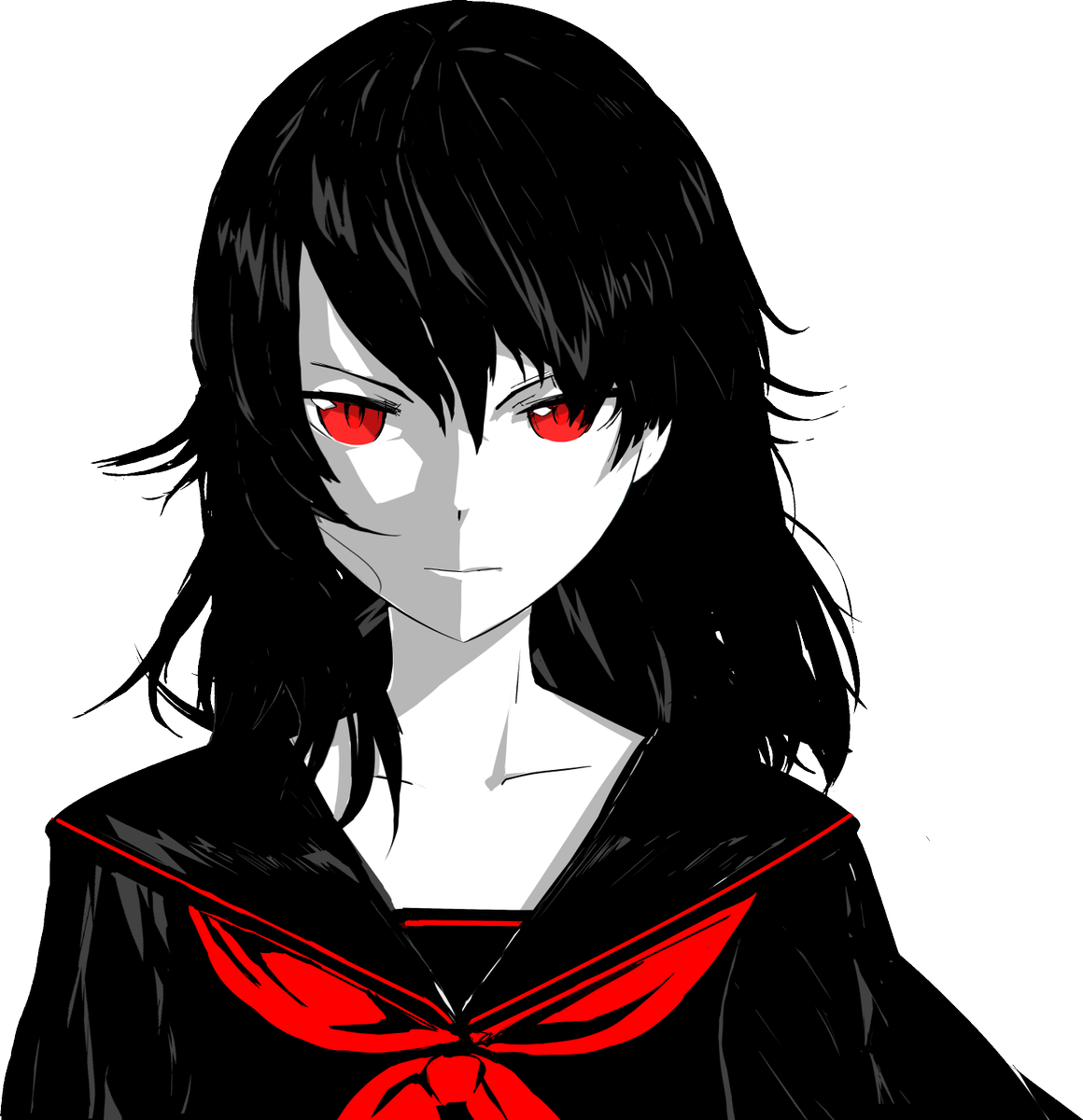 Yanderedev - Yandere Chan With Her Hair Down Clipart (1160x1200), Png Download