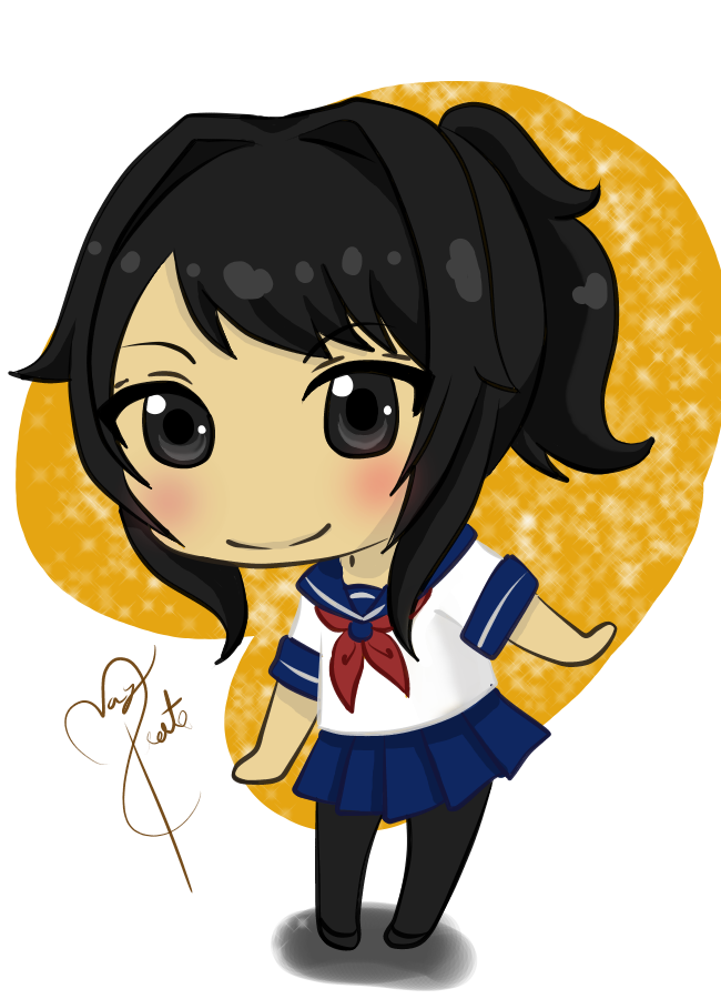 Yandere Chan - Cartoon Clipart (650x900), Png Download