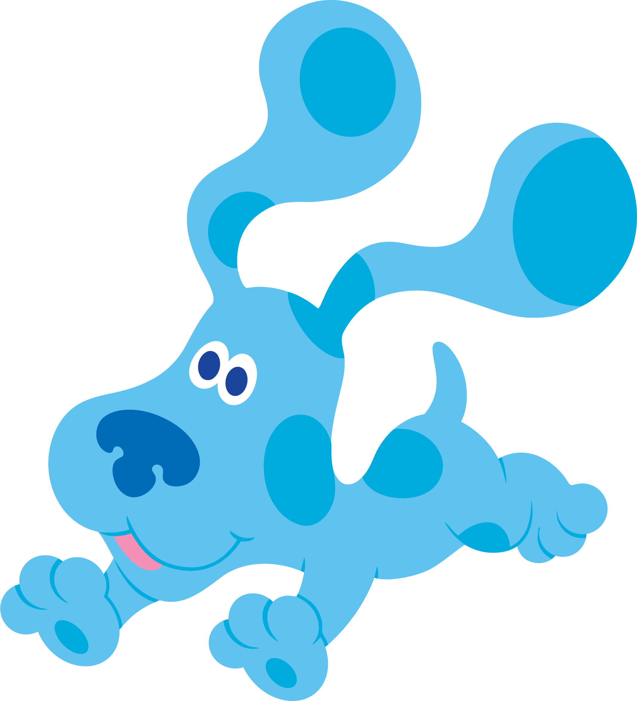 Blue's Clues Clip Art Running Clipart Png - Blues Clues Blue Jumping Transparent Png (2133x2348), Png Download