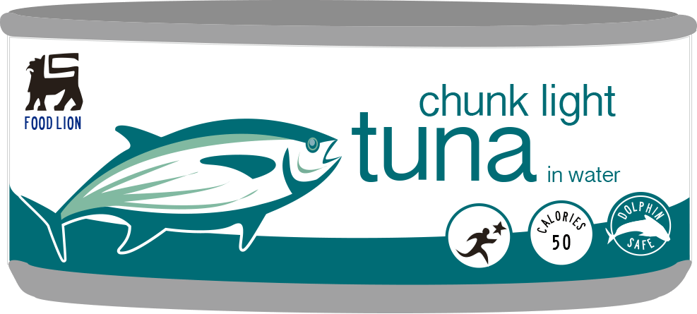 Ahold Delhaize Food Lion Tuna Can - Food Lion Canned Tuna Clipart (987x445), Png Download