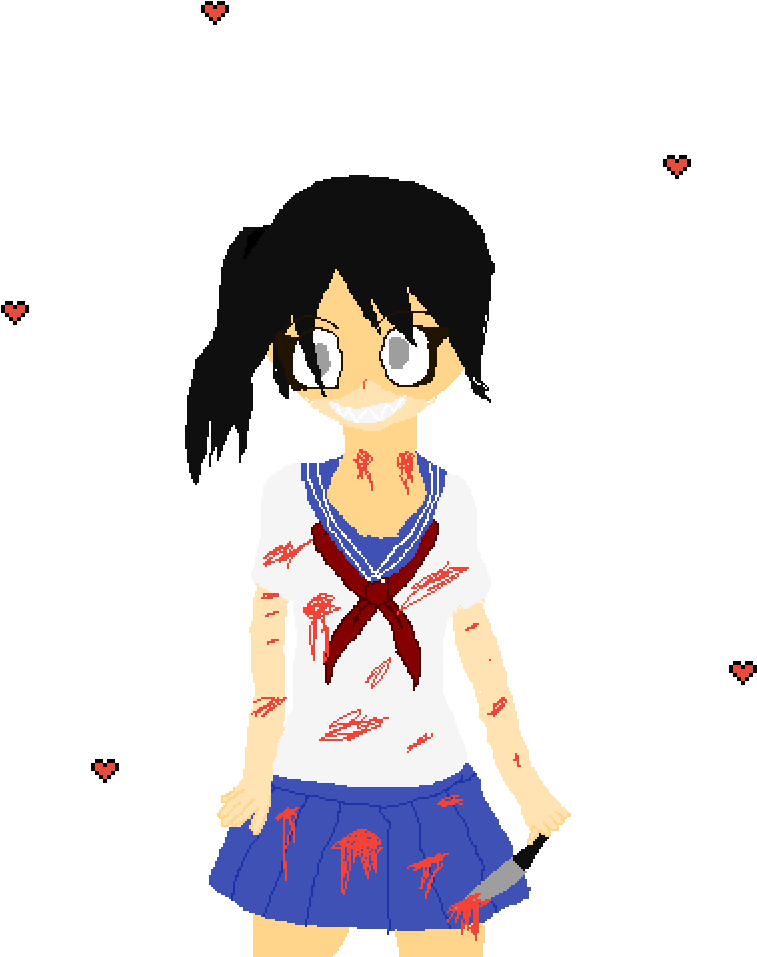 Yandere Chan - Cartoon Clipart (1000x1000), Png Download