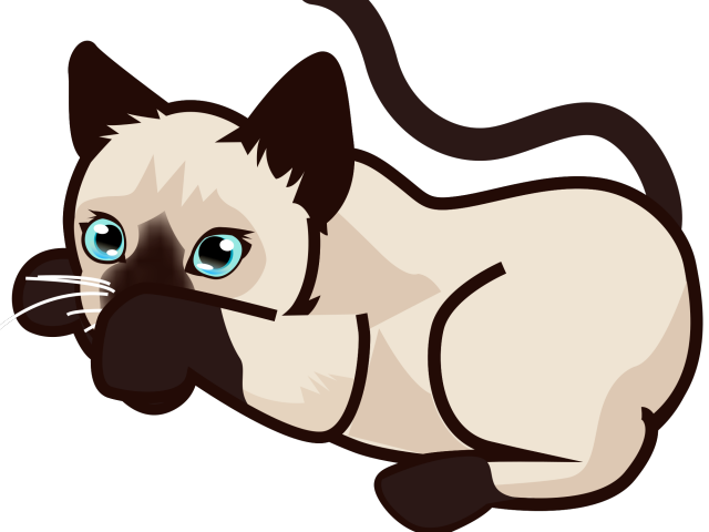 Siamese Cat Clipart Siamese Twin - Cartoon Siamese Cat Clip Art - Png Download (640x480), Png Download