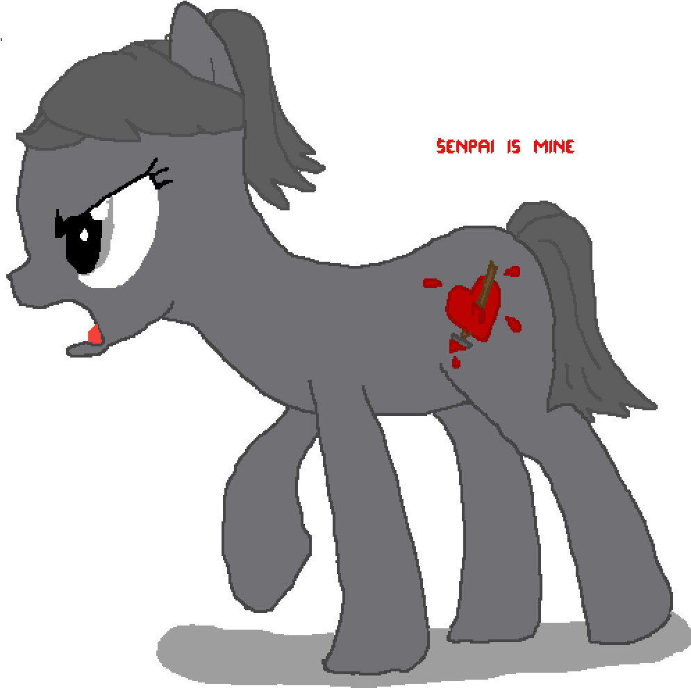 Yandere Chan Pony - Cartoon Clipart (1000x1000), Png Download