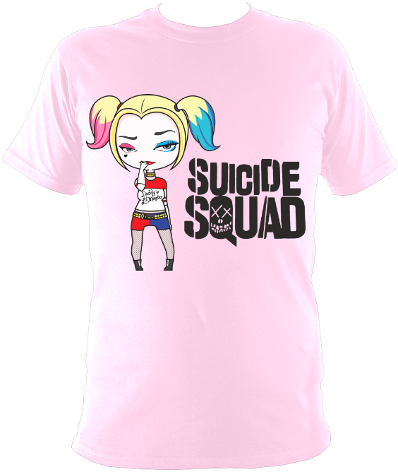 Harley Quinn Chibi Character - Aircraft On T Shirt Clipart (595x680), Png Download