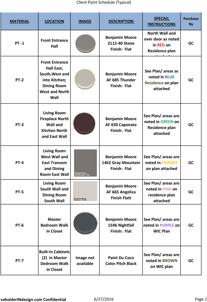 Client Paint Schedule -1 Png Clipart (722x1024), Png Download