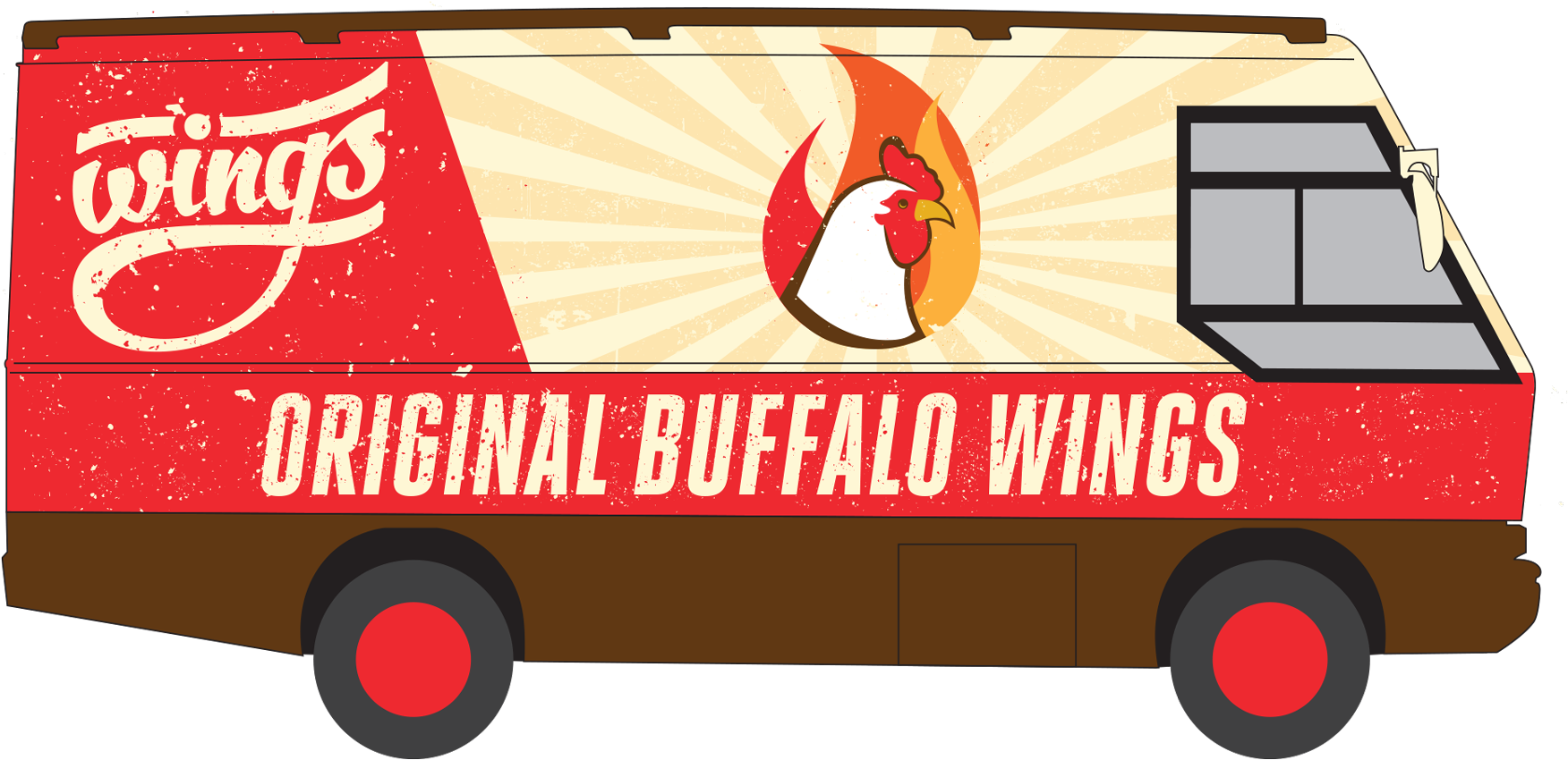 Wings Darwin Food Truck Art Side Design - Chicken Wings Clipart (1880x1128), Png Download