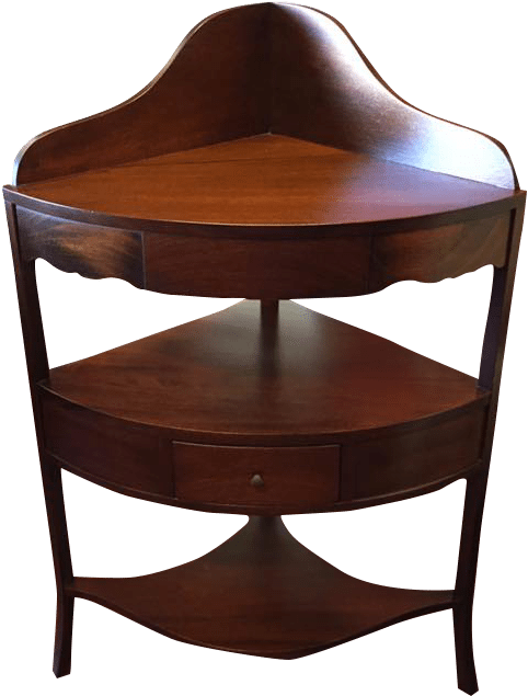 Vintage Mahogany Corner Shelf - Table Clipart (720x960), Png Download