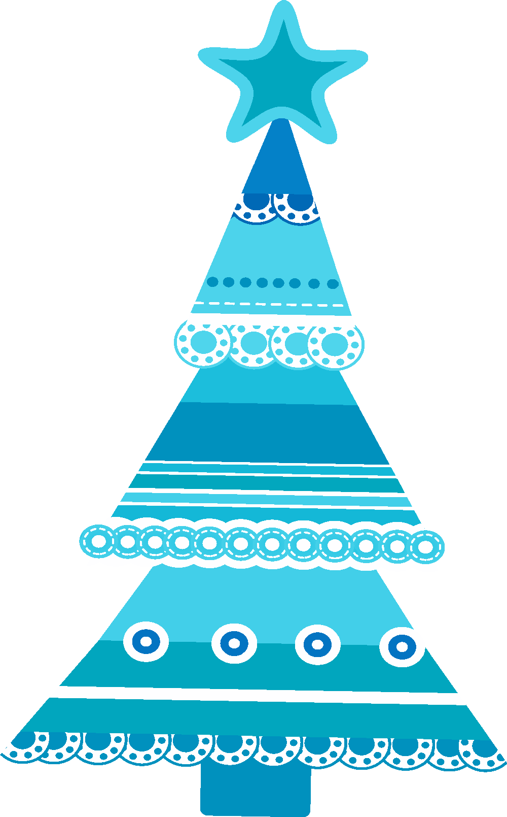 First Communion Clip Art Christmas Tree - Clip Art Blue Christmas Tree - Png Download (1000x1609), Png Download