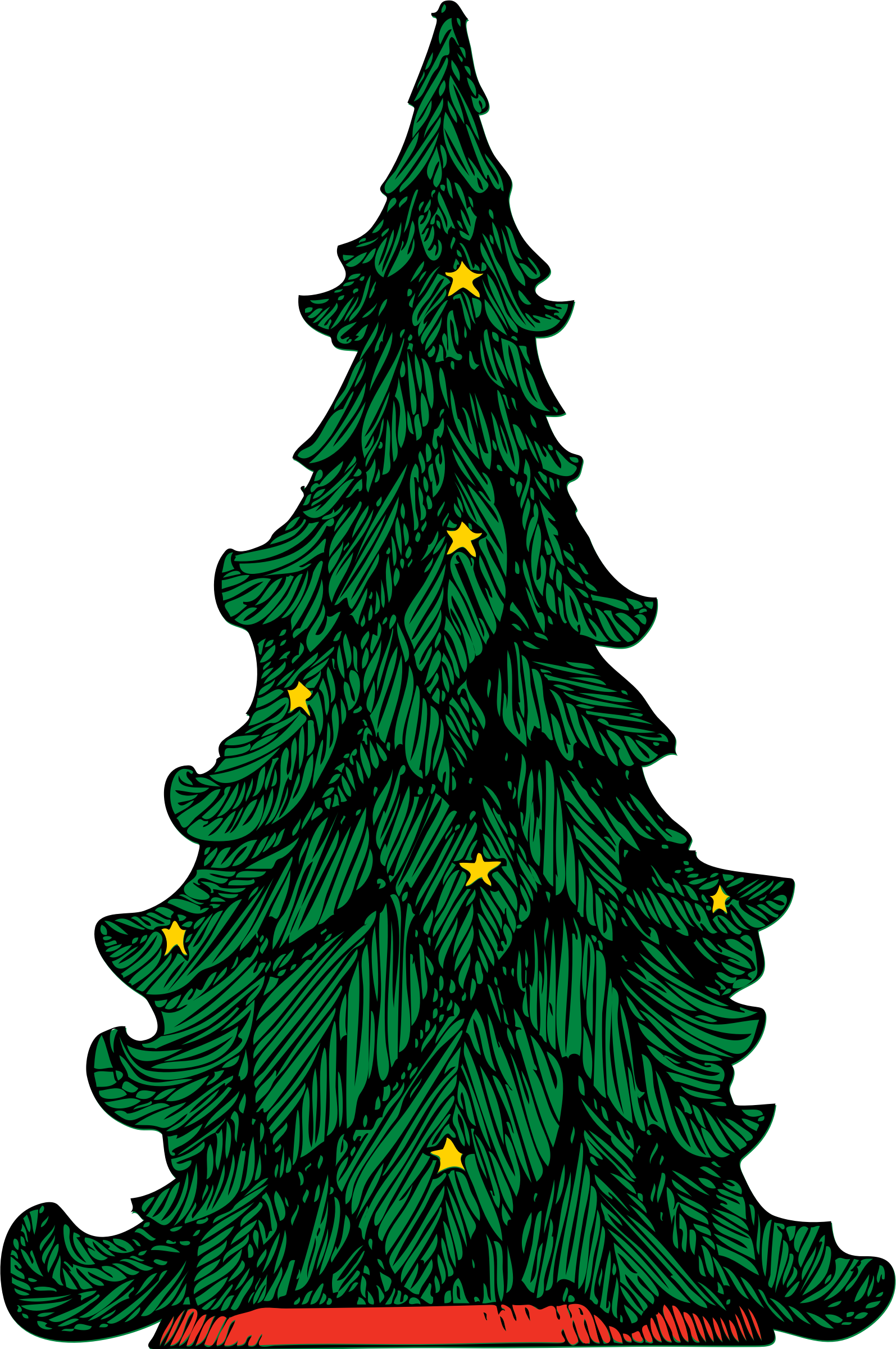 Image Transparent Library Tree - Christmas Tree Illustration Png Clipart (1595x2400), Png Download